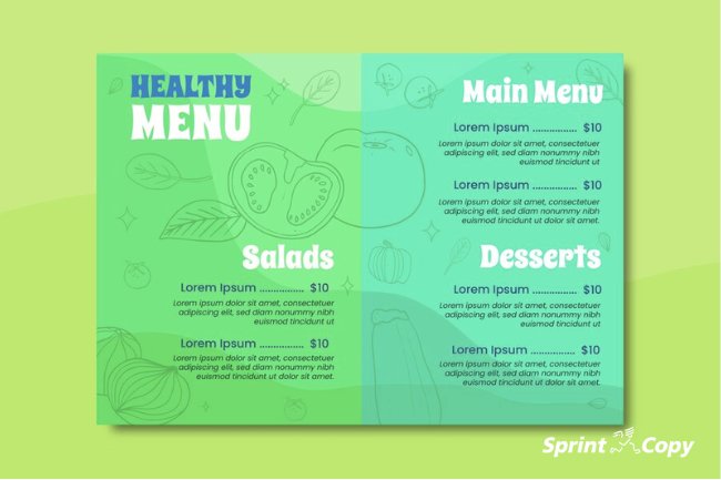 designed menu cards